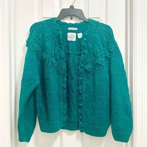 Elegant Teal Cardigan Sweater